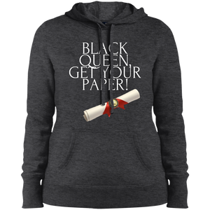 Black Queen Get Your Paper Ladies' Pullover Hooded Sweatshirt