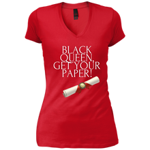 Load image into Gallery viewer, Black Queen Get Your Paper  Vintage Wash V-Neck T-Shirt