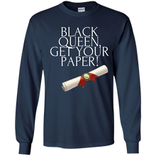 Load image into Gallery viewer, Black Queen Get Your Paper  Youth LS T-Shirt