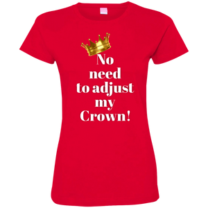 NO NEED TO ADJUST MY CROWN Ladies' Fine Jersey T-Shirt