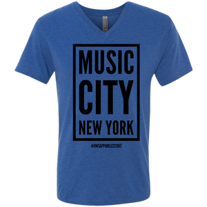 MUSIC CITY NEW YORK Men's Triblend V-Neck T-Shirt