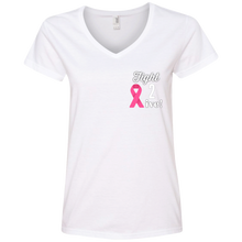 Load image into Gallery viewer, &quot;Fight 2 Live&quot; Ladies&#39; V-Neck T-Shirt