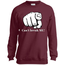 Load image into Gallery viewer, YOU CAN&#39;T BREAK ME Port and Co. Youth Crewneck Sweatshirt