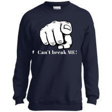 Load image into Gallery viewer, YOU CAN&#39;T BREAK ME Port and Co. Youth Crewneck Sweatshirt