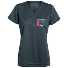 Load image into Gallery viewer, &quot;Survivor Living Life&quot; Ladies&#39; Wicking T-Shirt