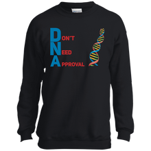Load image into Gallery viewer, DNA - Don&#39;t Need Approval Youth Crewneck Sweatshirt