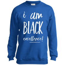 Load image into Gallery viewer, I AM BLACK EXCELLENCE Youth Crewneck Sweatshirt