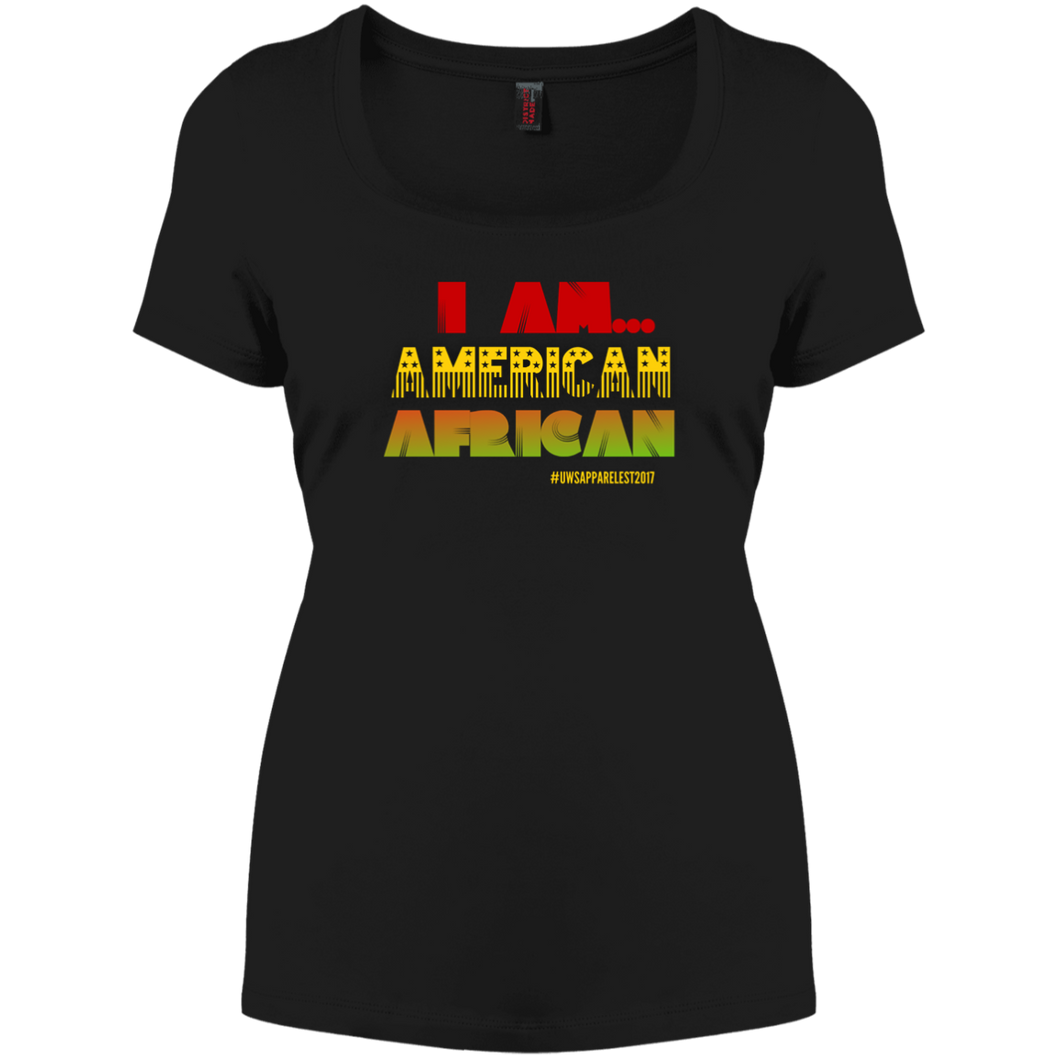 I AM AMERICAN AFRICAN Women's Perfect Scoop Neck Tee