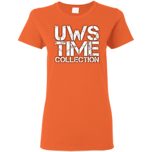 Load image into Gallery viewer, UWS Time Collection logo! White print Ladies T-Shirt