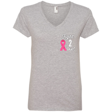 Load image into Gallery viewer, &quot;Fight 2 Live&quot; Ladies&#39; V-Neck T-Shirt