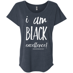 I AM BLACK EXCELLENCE Ladies' Triblend Dolman Sleeve
