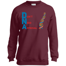 Load image into Gallery viewer, DNA - Don&#39;t Need Approval Youth Crewneck Sweatshirt