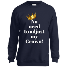 Load image into Gallery viewer, NO NEED TO ADJUST MY CROWN Port and Co. Youth Crewneck Sweatshirt