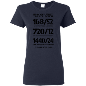 Urban Wall Street Time Collection - Black print Ladies T-Shirt