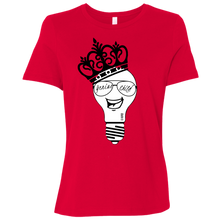 Load image into Gallery viewer, Genius Child (b/w grin)  Ladies&#39; Relaxed Jersey Short-Sleeve T-Shirt