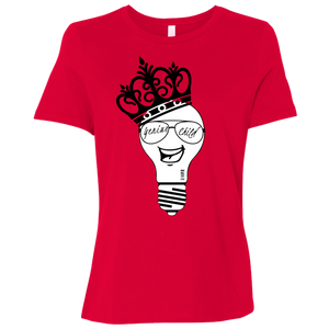 Genius Child (b/w grin)  Ladies' Relaxed Jersey Short-Sleeve T-Shirt