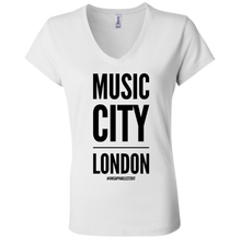 Load image into Gallery viewer, MUSIC CITY LONDON Ladies&#39; Jersey V-Neck T-Shirt