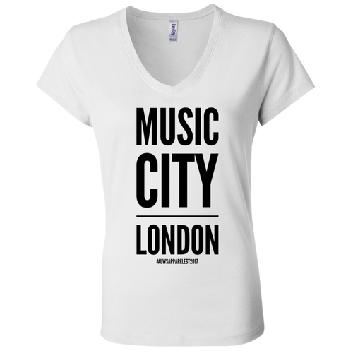 MUSIC CITY LONDON Ladies' Jersey V-Neck T-Shirt