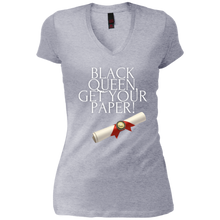 Load image into Gallery viewer, Black Queen Get Your Paper  Vintage Wash V-Neck T-Shirt