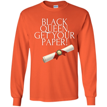 Load image into Gallery viewer, Black Queen Get Your Paper  Youth LS T-Shirt