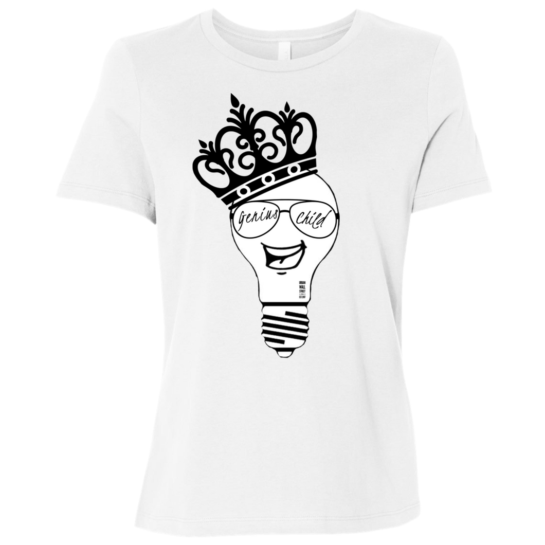 Genius Child (b/w grin)  Ladies' Relaxed Jersey Short-Sleeve T-Shirt