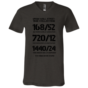 Urban Wall Street Time Collection - Black print V-Neck T-Shirt