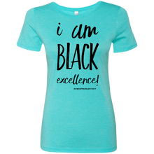 Load image into Gallery viewer, I AM BLACK EXCELLENCE Ladies&#39; Triblend T-Shirt