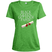 Load image into Gallery viewer, Black Queen Get Your Paper  Ladies&#39; Heather Dri-Fit Moisture-Wicking T-Shirt