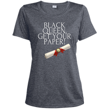 Load image into Gallery viewer, Black Queen Get Your Paper  Ladies&#39; Heather Dri-Fit Moisture-Wicking T-Shirt