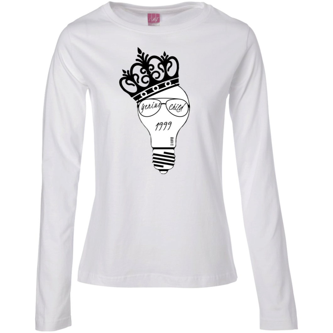 Genius Child (1999 w/crown) Ladies' LS Cotton T-Shirt