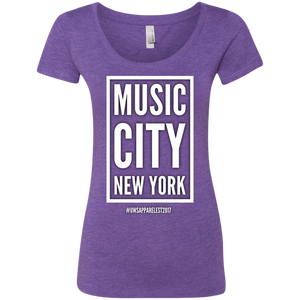 MUSIC CITY NEW YORK Ladies' Triblend Scoop