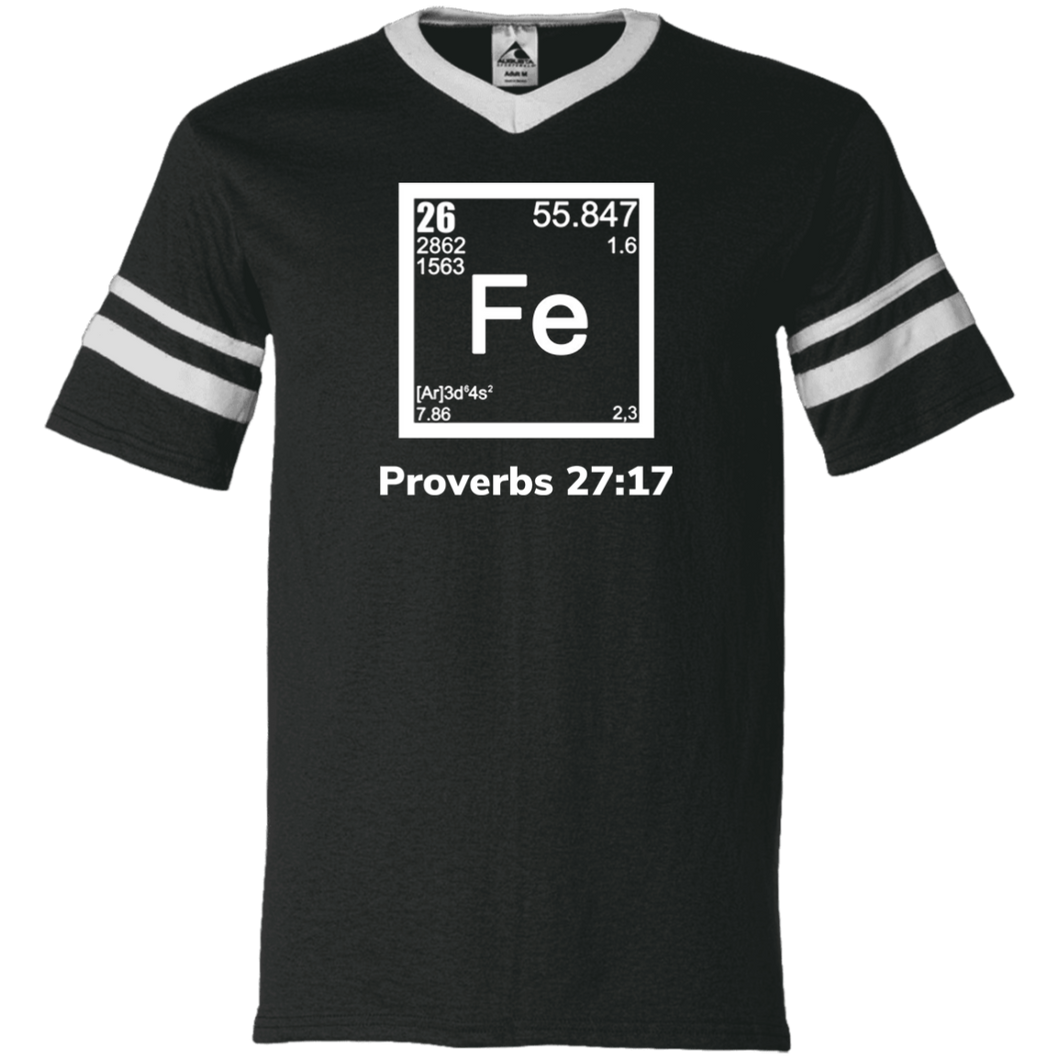 Fe- Proverbs V-Neck Sleeve Stripe T-Shirt