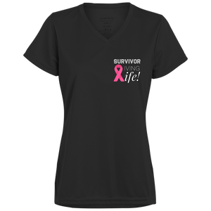 "Survivor Living Life" Ladies' Wicking T-Shirt
