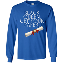 Load image into Gallery viewer, Black Queen Get Your Paper  Youth LS T-Shirt