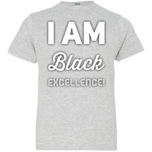 Load image into Gallery viewer, I AM BLACK EXCELLENCE Youth Jersey T-Shirt