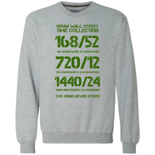 Load image into Gallery viewer, UWS Time Collection (Green print) Heavyweight Crewneck Sweatshirt 9 oz.