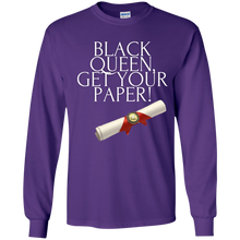 Load image into Gallery viewer, Black Queen Get Your Paper  Youth LS T-Shirt