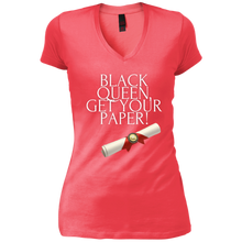 Load image into Gallery viewer, Black Queen Get Your Paper  Vintage Wash V-Neck T-Shirt