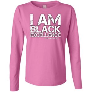 I AM BLACK EXCELLENCE Ladies' LS Cotton T-Shirt