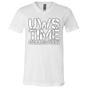 UWS Time Collection logo! White print V-Neck T-Shirt