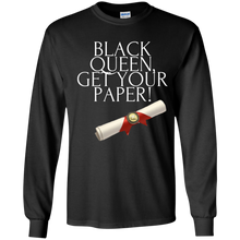 Load image into Gallery viewer, Black Queen Get Your Paper  Youth LS T-Shirt