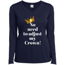 Load image into Gallery viewer, NO NEED TO ADJUST MY CROWN Ladies&#39; LS Performance V-Neck T-Shirt