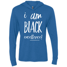 Load image into Gallery viewer, I AM BLACK EXCELLENCE Unisex Triblend LS Hooded T-Shirt