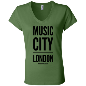 MUSIC CITY LONDON Ladies' Jersey V-Neck T-Shirt