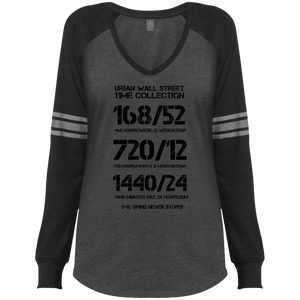 UWS Time Collection (Black/Grey) Ladies' Game LS V-Neck T-Shirt