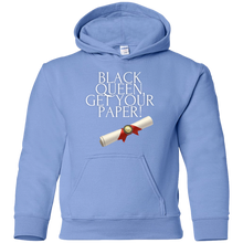 Load image into Gallery viewer, Black Queen Get Your Paper  Youth Pullover Hoodie