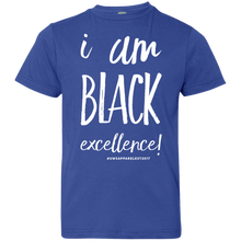 Load image into Gallery viewer, I AM BLACK EXCELLENCE Youth Jersey T-Shirt