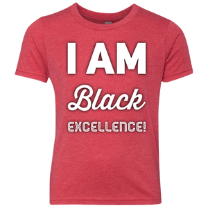 I AM BLACK EXCELLENCE Youth Triblend Crew