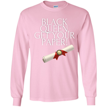 Load image into Gallery viewer, Black Queen Get Your Paper  Youth LS T-Shirt