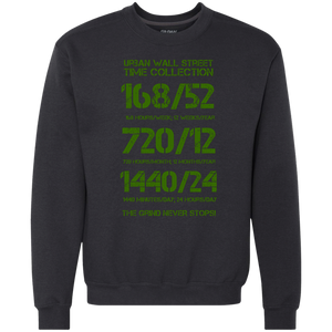UWS Time Collection (Green print) Heavyweight Crewneck Sweatshirt 9 oz.